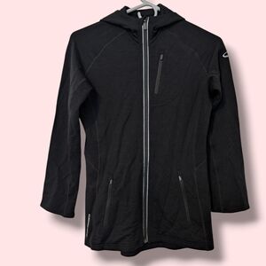 Icebreaker Women's Black Merino Wool Long Sleeve Full-Zip Hoodie SM